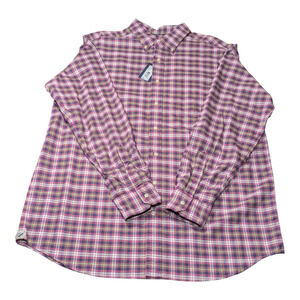 Cremieux - Men's - Plaid Button Up Shirt - Size XL Tall  - Red Navy Olive